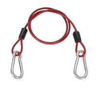 PATIKIL 0.5m Security Steel Cable with Snap Hook, 1Pcs PVC Coated Flexible Double Loop Wire Rope Bike Cable Lock Security Chain for Outdoor Travel Luggage, Clear Red