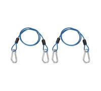 PATIKIL 0.5m Security Steel Cable with Snap Hook, 2Pcs PVC Coated Flexible Double Loop Wire Rope Bike Cable Lock Security Chain for Outdoor Travel Luggage, Clear Blue
