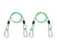 PATIKIL 0.5m Security Steel Cable with Snap Hook, 2Pcs PVC Coated Flexible Double Loop Wire Rope Bike Cable Lock Security Chain for Outdoor Travel Luggage, Clear Green