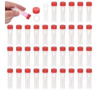 PATIKIL 0.5mL Plastic Cryogenic Vial, 36Pcs Frozen Test Tube Graduated Vial Container Storage Screw Cap for Lab Laboratory Science, Red Clear
