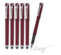 PATIKIL 0.5mm Gel Pens, 6Pcs Stylu-Pen 2-in-1 Black Ink Rollerball Pen Business Medium Point Smooth Writing Quick Dry for Touchscreen Office Supplies Note Meeting,Red