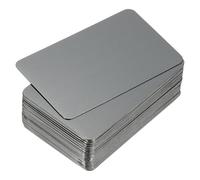 PATIKIL 0.5mm Stainless Steel Metal Business Cards, 50 Pack Blank Name Card Laser Engraving for DIY Gift Cards, Black