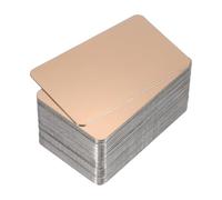 PATIKIL 0.5mm Stainless Steel Metal Business Cards, 50 Pack Mirror Blank Name Card Laser Engraving for DIY Gift Cards, Rose Gold