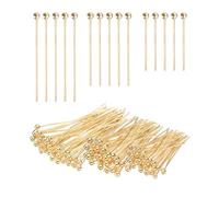 PATIKIL 0.6/0.8/1Inch Ball Pins, Jewelry Making Headpins Straight Pins Findings Bendable for DIY Craft Bracelet Necklace Earring Pendant Making Supplies-600Pcs(Light Gold)
