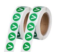 PATIKIL 0.6" Letter Stickers, 1200Pcs Alphabet Stickers Letter V Round Labels Small Vinyl Self Adhesive Label Circle Decals 2 Roll Capital Initial for Office Home Organize Inventory, Green