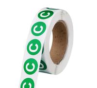 PATIKIL 0.6" Letter Stickers, 600Pcs Alphabet Stickers Letter C Round Labels Small Vinyl Self Adhesive Label Circle Decals 1 Roll Capital Initial for Office Home Organize Inventory, Green