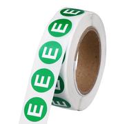 PATIKIL 0.6" Letter Stickers, 600Pcs Alphabet Stickers Letter E Round Labels Small Vinyl Self Adhesive Label Circle Decals 1 Roll Capital Initial for Office Home Organize Inventory, Green
