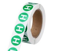 PATIKIL 0.6" Letter Stickers, 600Pcs Alphabet Stickers Letter H Round Labels Small Vinyl Self Adhesive Label Circle Decals 1 Roll Capital Initial for Office Home Organize Inventory, Green
