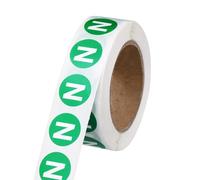 PATIKIL 0.6" Letter Stickers, 600Pcs Alphabet Stickers Letter N Round Labels Small Vinyl Self Adhesive Label Circle Decals 1 Roll Capital Initial for Office Home Organize Inventory, Green