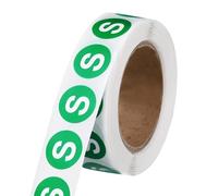 PATIKIL 0.6" Letter Stickers, 600Pcs Alphabet Stickers Letter S Round Labels Small Vinyl Self Adhesive Label Circle Decals 1 Roll Capital Initial for Office Home Organize Inventory, Green