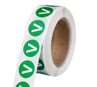 PATIKIL 0.6" Letter Stickers, 600Pcs Alphabet Stickers Letter V Round Labels Small Vinyl Self Adhesive Label Circle Decals 1 Roll Capital Initial for Office Home Organize Inventory, Green