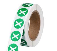 PATIKIL 0.6" Letter Stickers, 600Pcs Alphabet Stickers Letter X Round Labels Small Vinyl Self Adhesive Label Circle Decals 1 Roll Capital Initial for Office Home Organize Inventory, Green