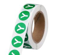 PATIKIL 0.6" Letter Stickers, 600Pcs Alphabet Stickers Letter Y Round Labels Small Vinyl Self Adhesive Label Circle Decals 1 Roll Capital Initial for Office Home Organize Inventory, Green
