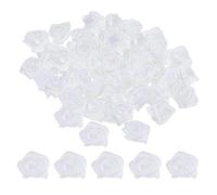 PATIKIL 0.6" Mini Satin Ribbon Roses, 50 Pcs Tiny Fabric Flowers Embellishments Rosettes Applique for DIY Crafts and Wedding, White