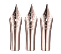 PATIKIL 0.6 mm Line Width Fountain Pen Nib Replacement, 3 Pack 304 Stainless Steel Special Spare Ink Dip Calligraphy Pen Nib for Drawing Writing Signing, Rose Gold(Small Curved Tip)