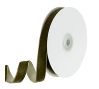 PATIKIL 0.63 Inch x 10 Yards Velvet Ribbons, Single Faced Vintage Velvet Ribbons Spool Perfect for Decor Gift DIY Wrapping Craft Wedding Hair Bow, Army Green