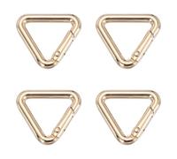 PATIKIL 0.65" Triangle Ring Buckle, 4 Pack Metal Spring Snap Clip Jump Rings Trigger Keychain Belt Fastener Connectors for DIY Purses Handbag Strap Clasp, Gold