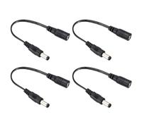 PATIKIL 0.6Ft DC 3.5x1.35mm Female to DC 5.5x2.5mm Male Power Cable, 4 Pcs Wire Adapter Connector Charging Cord for Light Fans Speaker Table Lamp, Black