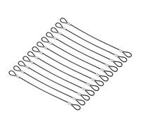 PATIKIL 0.6Ft Safety Cable Lock, 12 Pack Stainless Steel 2mm Dia Security Wire Rope with Double Loop for Stage Lighting Luggage Lock Black