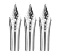 PATIKIL 0.7 mm Line Width Fountain Pen Nib Replacement, 3 Pack 304 Stainless Steel Special Spare Ink Dip Calligraphy Pen Nib for Drawing Writing Signing, Silver(M Tip)