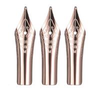 PATIKIL 0.7 mm Line Width Fountain Pen Nib Replacement, 3 Pack 304 Stainless Steel Special Spare Ink Dip Calligraphy Pen Nib for Drawing Writing Signing, Rose Gold(M Tip)