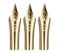 PATIKIL 0.7 mm Line Width Fountain Pen Nib Replacement, 3 Pack 304 Stainless Steel Special Spare Ink Dip Calligraphy Pen Nib for Drawing Writing Signing, Gold(M Tip)