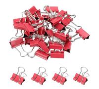 PATIKIL 0.75 Inch Small Binder Clips, 30 Pcs Sturdy Paper Clamps with Silver Wire Handles for Home Office Supplies Business Paperwork Document Organizing, Light Red