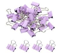 PATIKIL 0.75 Inch Small Binder Clips, 30 Pcs Sturdy Paper Clamps with Silver Wire Handles for Home Office Supplies Business Paperwork Document Organizing, Pastel Purple