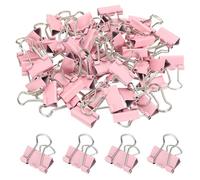 PATIKIL 0.75 Inch Small Binder Clips, 50 Pcs Sturdy Paper Clamps with Silver Wire Handles for Home Office Supplies Business Paperwork Document Organizing, Pastel Pink
