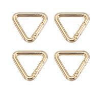 PATIKIL 0.78" Triangle Ring Buckle, 4 Pack Metal Spring Snap Clip Jump Rings Trigger Keychain Belt Fastener Connectors for DIY Purses Handbag Strap Clasp, Gold