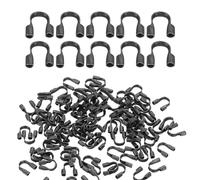 PATIKIL 0.7mm Hole Wire Guard Thread Protector, 100Pcs Alloy U Shape Loop for Jewelry Making Necklace Bracelet Earring DIY Crafts Accessories, Black