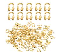 PATIKIL 0.7mm Hole Wire Guard Thread Protector, 100Pcs Alloy U Shape Loop for Jewelry Making Necklace Bracelet Earring DIY Crafts Accessories, Light Gold