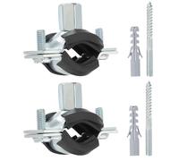 PATIKIL 0.8"-0.9"/20-24mm Split Ring Pipe Hanger, 2 Pcs Heavy Duty Adjustable Pipe Bracket Clamp Galvanized Iron Wall Ceiling Mount Pipe Strap Support with Screws & Expansion Tube, Black