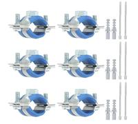 PATIKIL 0.8"-0.9"/20-24mm Split Ring Pipe Hanger, 6 Pcs Heavy Duty Adjustable Pipe Bracket Clamp Galvanized Iron Wall Ceiling Mount Pipe Strap Support with Screws & Expansion Tube, Blue