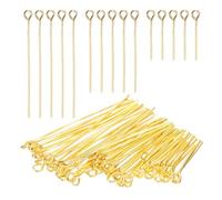 PATIKIL 0.8/1.2/1.6Inch Eye Pins, Jewelry Making Headpins Straight Pins Findings Bendable for DIY Craft Bracelet Necklace Earring Pendant Making Supplies-600Pcs(Gold Tone)