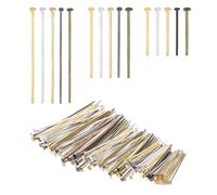 PATIKIL 0.8/1.2/1.6Inch Flat Head Pins, Jewelry Making Headpins Straight Pins Findings Bendable for DIY Craft Bracelet Necklace Earring Pendant Making Supplies-600Pcs(Mixed Colors)