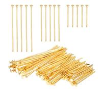 PATIKIL 0.8/1.2/1.6Inch Flat Head Pins, Jewelry Making Headpins Straight Pins Findings Bendable for DIY Craft Bracelet Necklace Earring Pendant Making Supplies-600Pcs(Gold Tone)