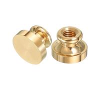 PATIKIL 0.8" Blank Wax Seal Stamp Head, 2Pcs Round Brass Sealing Wax Stamp Heads for DIY Card Making Envelope Sealing Wedding Invitation Crafting, Gold Tone