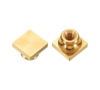 PATIKIL 0.8" Blank Wax Seal Stamp Head, 2Pcs Square Brass Sealing Wax Stamp Heads for DIY Card Making Envelope Sealing Wedding Invitation Crafting, Gold Tone