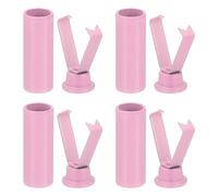 PATIKIL 0.8 Inch Aglets for Shoelaces, 4 Pcs Cylindrical Metal Aglets Replacement Tips Head Cords End with Clips for DIY Repairing Shoes Clothes Beach Pants, Pink