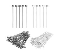 PATIKIL 0.8 Inch Ball Pins, Jewelry Making Headpins Straight Pins Findings Bendable for DIY Craft Bracelet Necklace Earring Pendant Making Supplies-400Pcs(Silver Dark Gray)