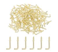 PATIKIL 0.8 Inch Ceiling Hooks for Hanging Plants, 100 Pcs Copper Plating Metal Screw-in Ceiling Cup Hooks L Shape Self-Tapping Screw Eye Bolt for Indoors Outdoors