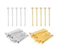 PATIKIL 0.8 Inch Flat Head Pins, Jewelry Making Headpins Straight Pins Findings Bendable for DIY Craft Bracelet Necklace Earring Pendant Making Supplies-400Pcs(Silver Gold)