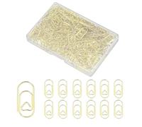 PATIKIL 0.8 Inch Small Paper Clip, 200Pcs Love Heart Shaped Paper Clip Mini Metal Cute Rust-Proof Strong Bulk with Box for Home Office Supplies Organizing File Document Bookmark, Gold Tone
