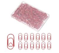 PATIKIL 0.8 Inch Small Paper Clip, 200Pcs Love Heart Shaped Paper Clip Mini Metal Cute Rust-Proof Strong Bulk with Box for Home Office Supplies Organizing File Document Bookmark, Red