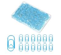 PATIKIL 0.8 Inch Small Paper Clip, 200Pcs Love Heart Shaped Paper Clip Mini Metal Cute Rust-Proof Strong Bulk with Box for Home Office Supplies Organizing File Document Bookmark, Blue