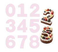 PATIKIL 0-8 Number Cake Stencils Template, 10 Inch Cake Baking Templates Number Stencils Pastry Making Supplies for DIY Wedding Graduation Birthday Anniversary, Pink