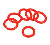PATIKIL 0.8" OD 0.6" ID Loose Leaf Rings, 100 Pack Binder Ring Plastic for Book DIY Scrapbook Notebook Photo Album, Red