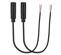 PATIKIL 0.8FT 3.5mm 1/7" Female Jack to Bare Wire Open End, 2PCS TRS 2 Pole Mono Plug Audio Cable for Speaker Headphone Headset Earphone Electric Guitar Bass Keyboard Amplifier, 2 Colors