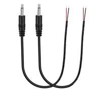 PATIKIL 0.8FT 3.5mm 1/7" Male Jack to Bare Wire Open End, 2PCS TRS 2 Pole Mono Plug Audio Cable for Speaker Headphone Headset Earphone Electric Guitar Bass Keyboard Amplifier, 2 Colors